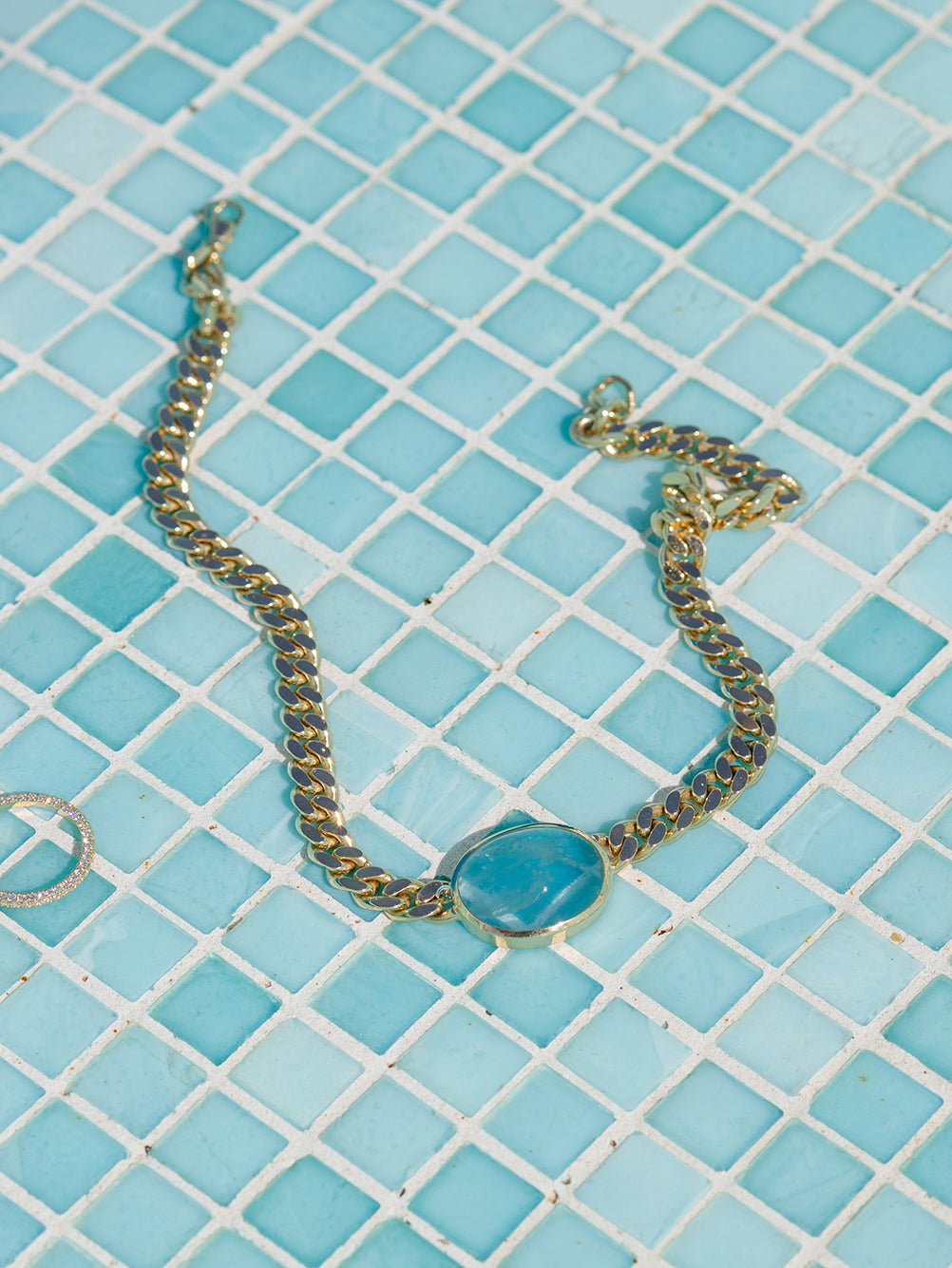 AQUAMARINE CURB COLLIER – Sophie Keegan Jewellery