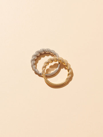 Diamond brocade rings