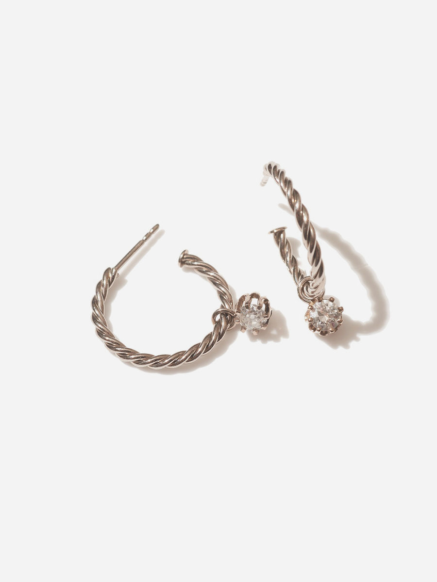 Diamond rope earrings