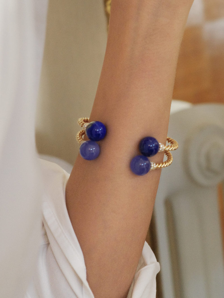 Brocade cuff - Blue Agate