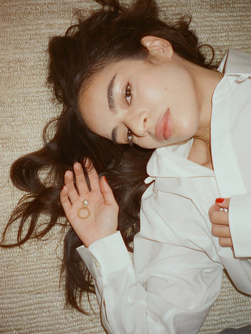 Golden South Sea pearl diamond pavé Bobble ring