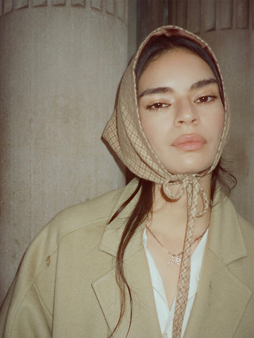 Diamond mini monogram necklace white gold