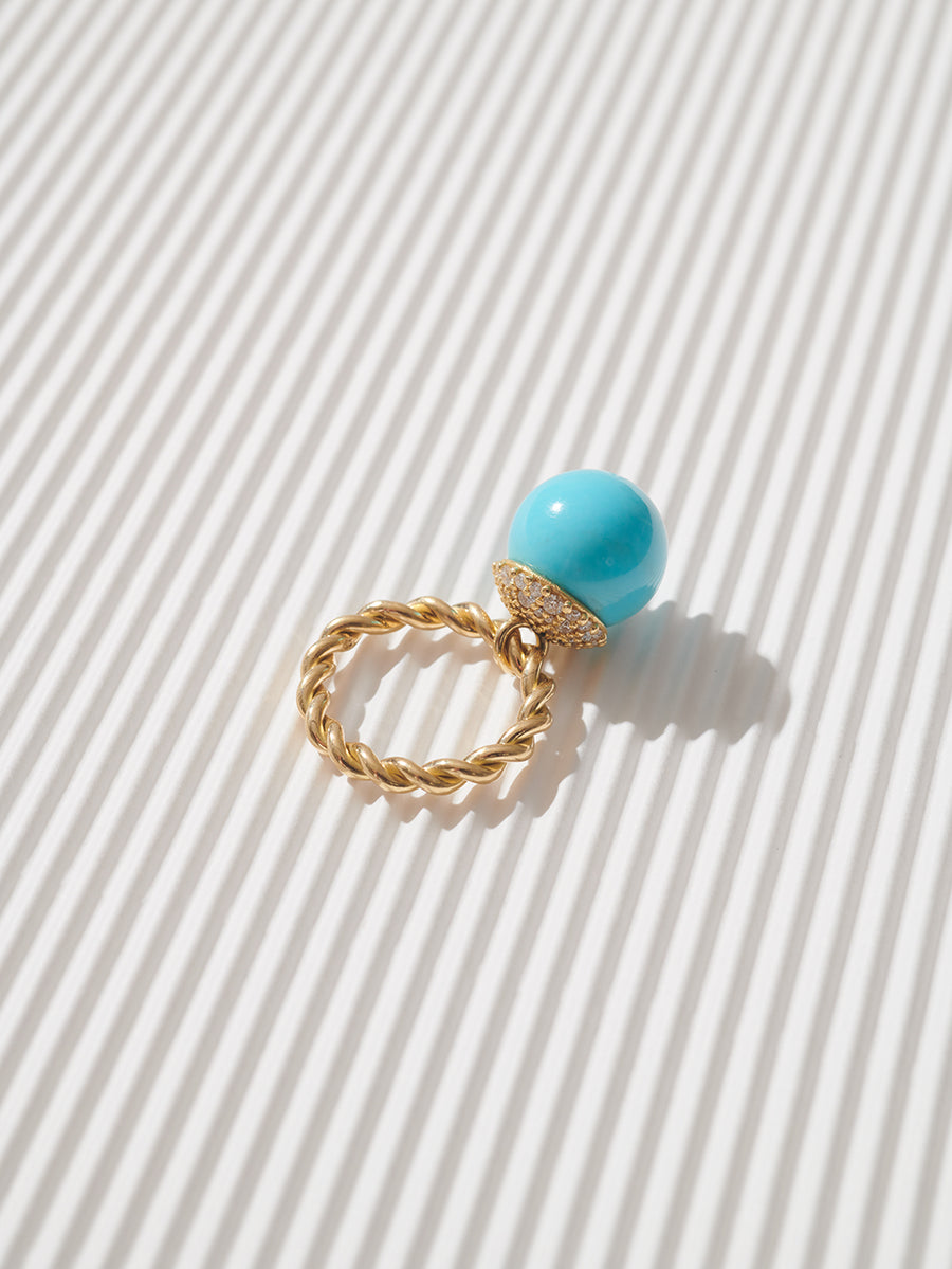 Turquoise and diamond Bobble ring