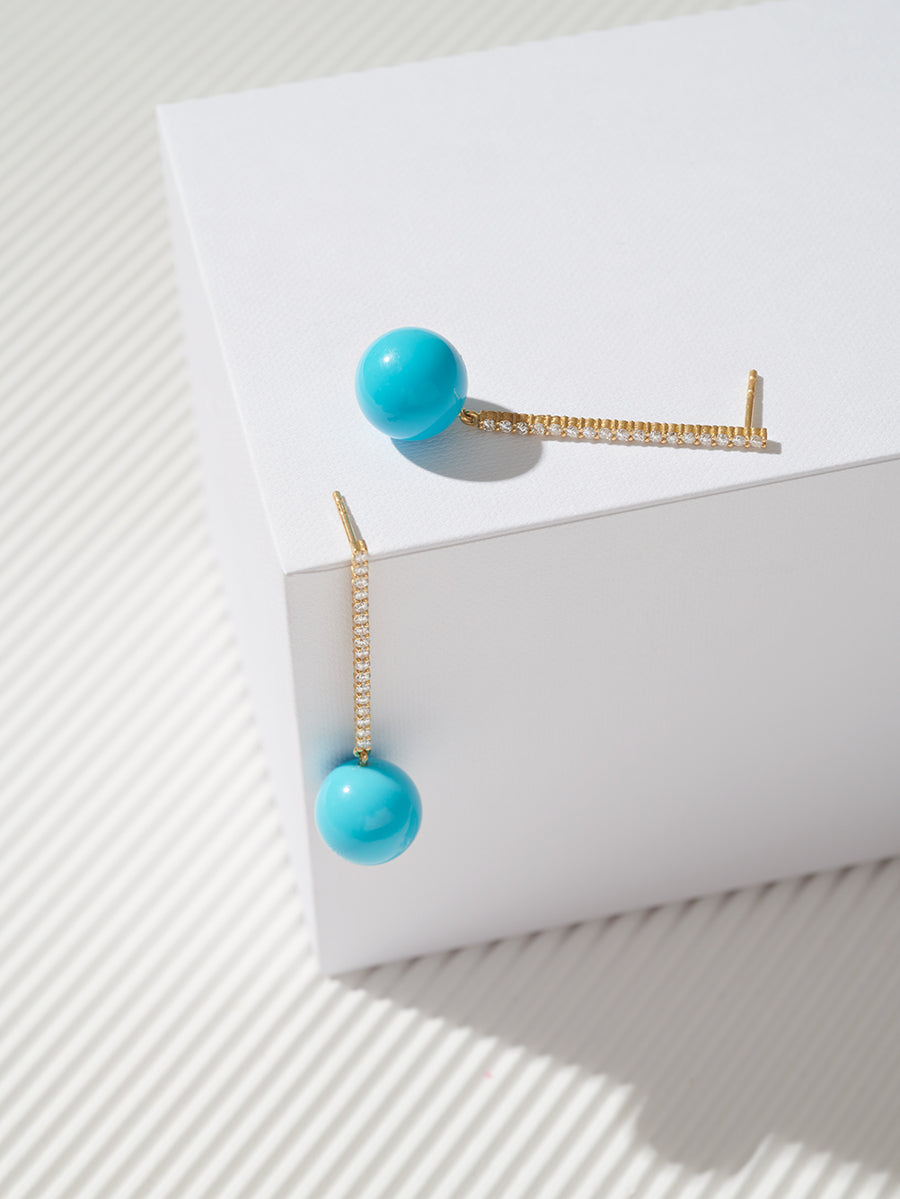 Turquoise line earrings