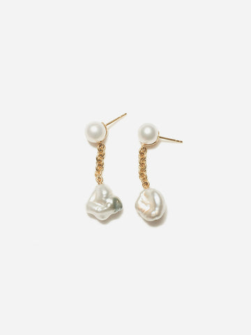 Keshi pearl Chain Earrings